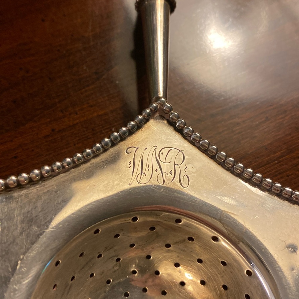 Antique English Sterling Silver Tea Strainer - Picture 2 of 12